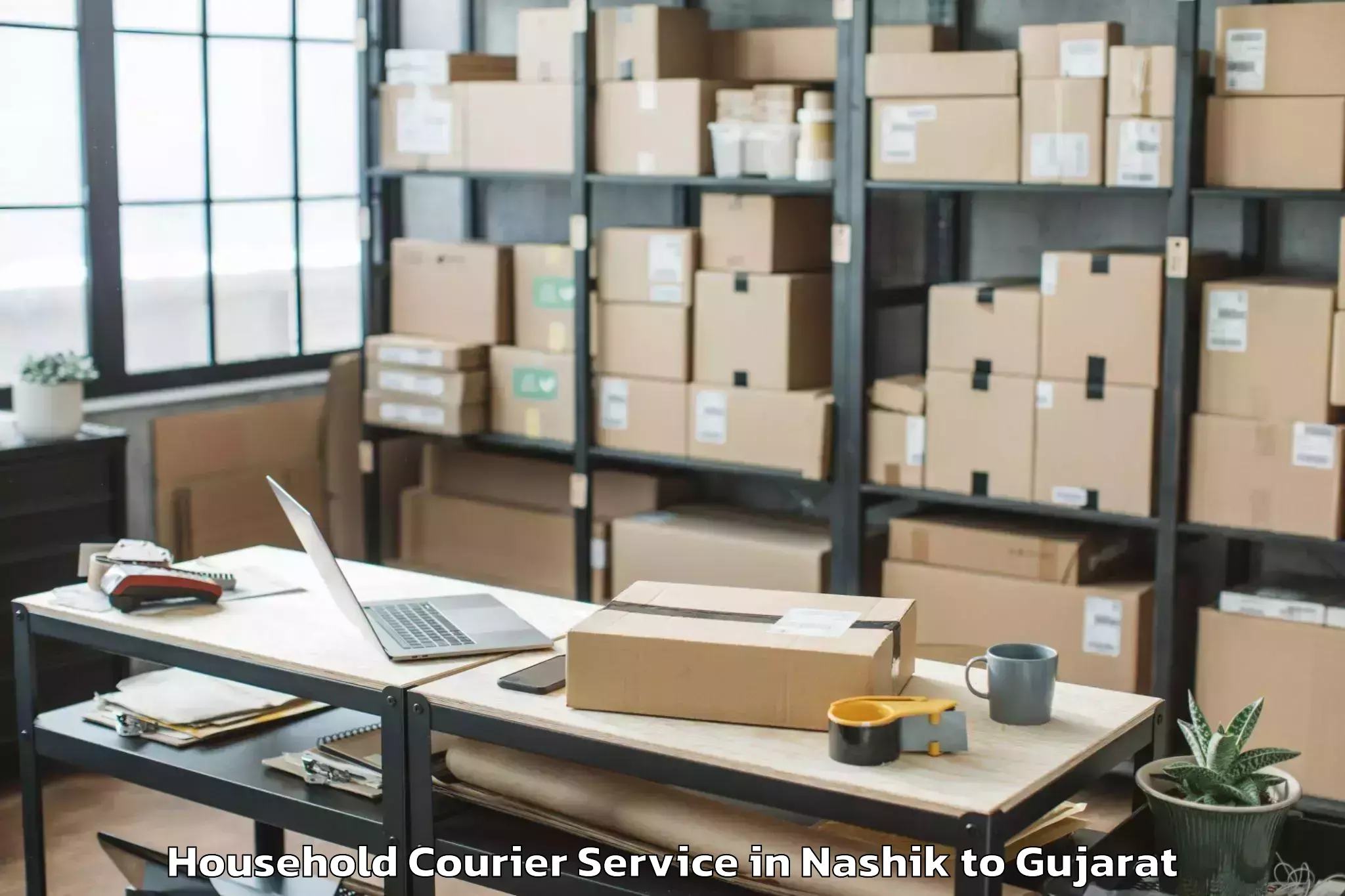 Professional Nashik to Visnagar Household Courier